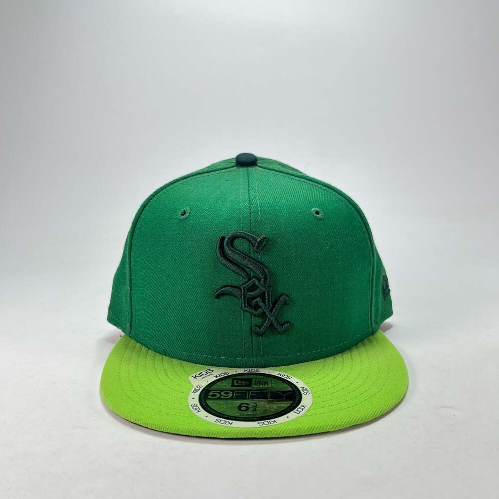 New Era 59FIFTY Chicago White Sox Fitted Hat Green Lime MLB Cap Youth 6 3/4